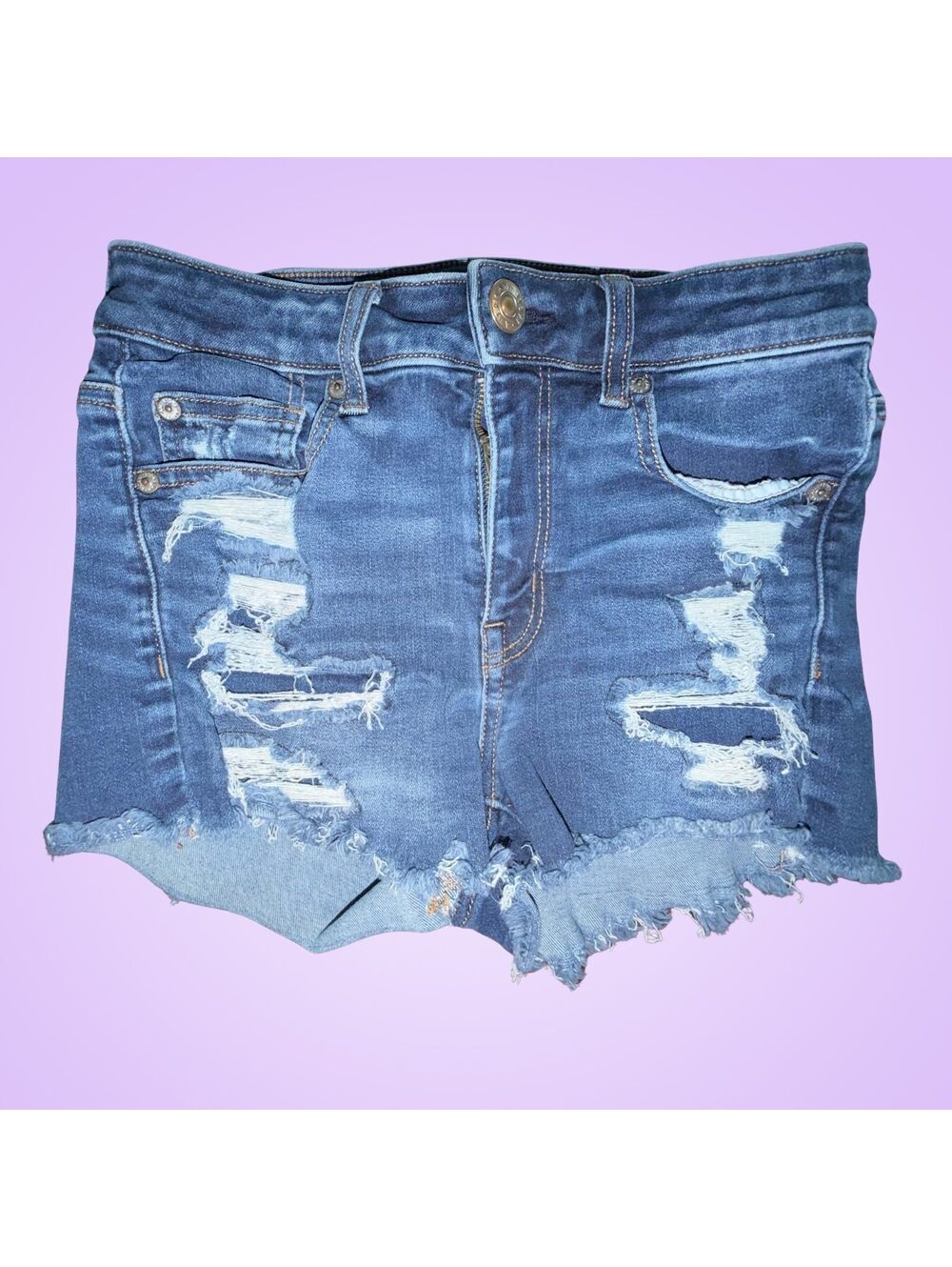 American Eagle Next Level Stretch Distressed Denim Shorts Size 2
